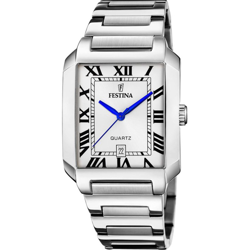 Montre ON THE SQUARE Homme Cadran Blanc Bracelet Acier - F20677/1