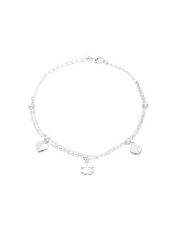 Bracelet Cœur Trèfle Fleur AÉLYS en Argent 925/1000 avec Oxydes - AE-BR6OZ0168