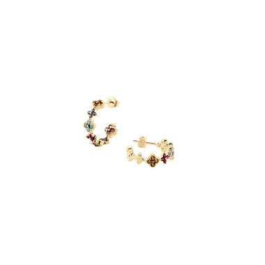 Boucles d'oreilles BELOVED - AGATHA en Argent 925/1000 Jaune et Oxydes Multicolore - 02390503-256-TU