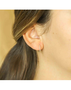 Boucles d'oreilles Demi-Créoles AÉLYS en Or 375/1000 et Oxydes - AE-B4OZ0113