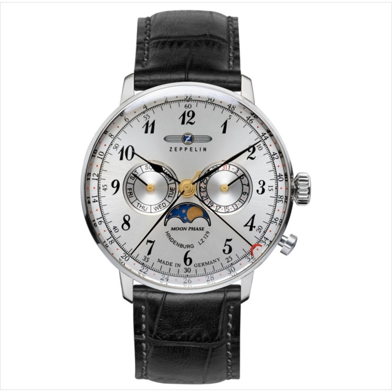 Montre MOONPHASE - ZEPPELIN Bracelet Cuir Noir - Z-7036-1