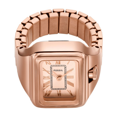 Montre Bague WATCH RING - FOSSIL Femme Bracelet Acier Rose - ES5345