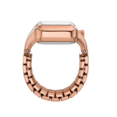 Montre Bague WATCH RING - FOSSIL Femme Bracelet Acier Rose - ES5345