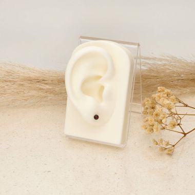 Boucles d'oreilles AÉLYS en Argent 925/1000 Blanc et Ambre - AE-B6AB0005