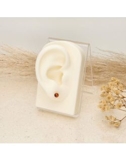 Boucles d'oreilles AÉLYS en Argent 925/1000 Blanc et Ambre - AE-B6AB0006