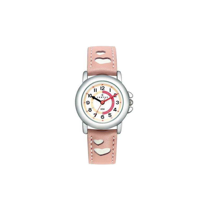 Montre CERTUS Cœur Enfant Bracelet Simili Cuir Rose - 647450