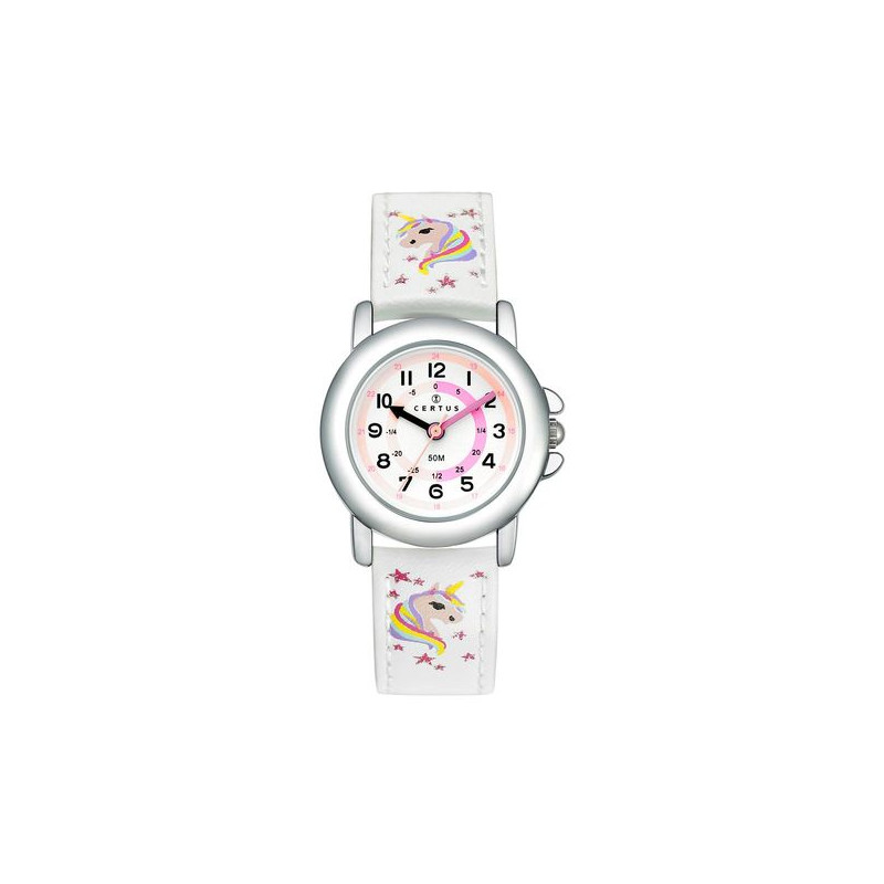 Montre CERTUS Licorne Enfant Bracelet Simili Cuir Blanc - 647638