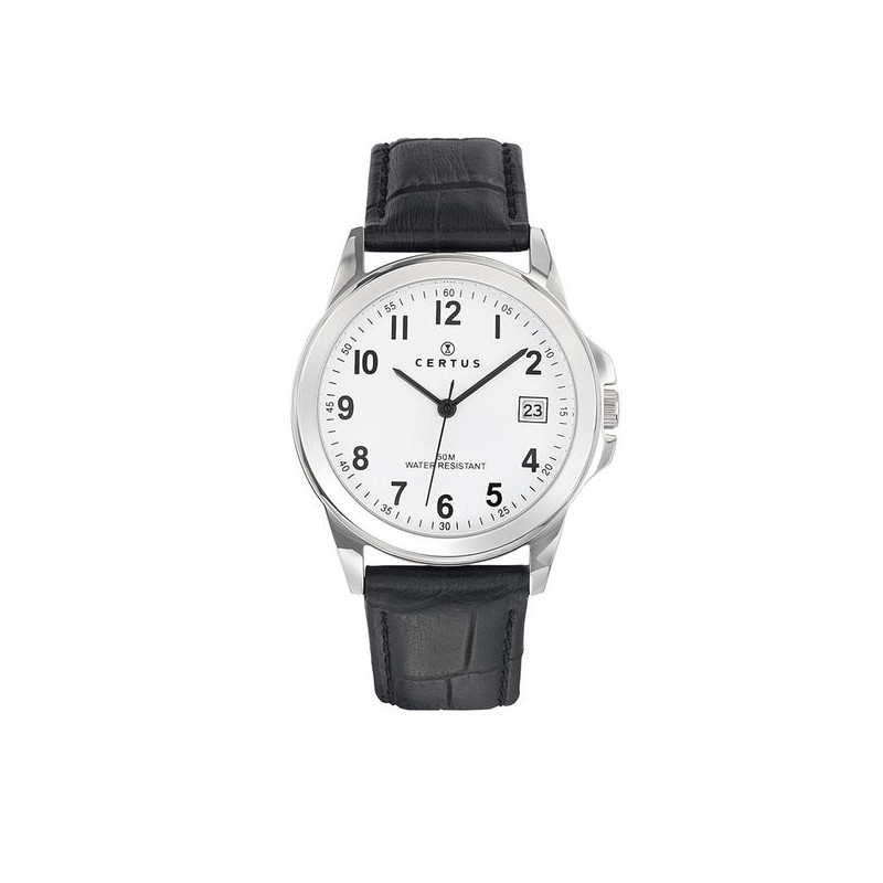 Montre CERTUS Homme Bracelet Cuir Noir - 610724