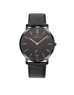 Montre CERTUS Homme Bracelet Cuir Noir - 611061