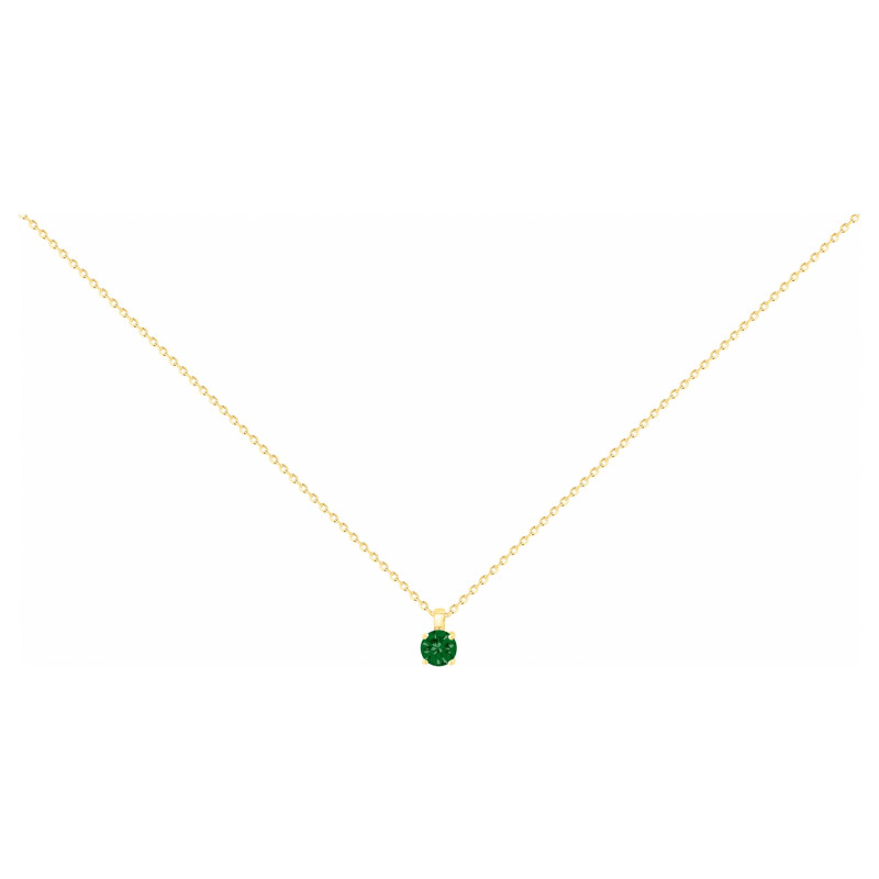Collier AÉLYS en Plaqué Or avec Spinelle Vert - AE-C5SP0006