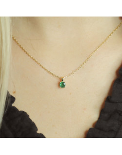 Collier AÉLYS en Plaqué Or avec Spinelle Vert - AE-C5SP0006