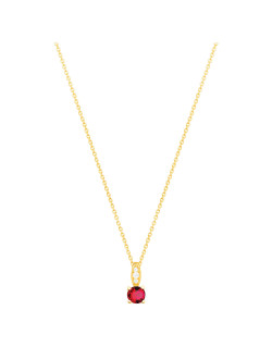 Collier AÉLYS en Plaqué Or avec Oxydes Rouge et Oxydes - AE-C5OZ0020