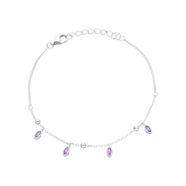 Bracelet AÉLYS en Argent 925/1000 et Oxydes Violet - AE-BR6OZ0179