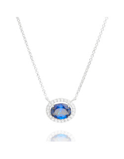 Collier AÉLYS en Argent 925/1000 et Oxydes Bleu et Blancs - AE-C6OZ0274