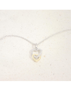 Collier Cœur AÉLYS en Argent 925/1000 Bicolore avec Oxydes - AE-C6OZ0276