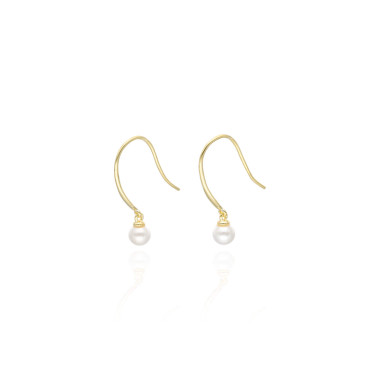 Boucles d'oreilles AÉLYS en Argent 925/1000 Jaune avec Perle d'Eau Douce - AE-B6PL0032