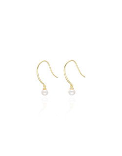 Boucles d'oreilles AÉLYS en Argent 925/1000 Jaune avec Perle d'Eau Douce - AE-B6PL0032