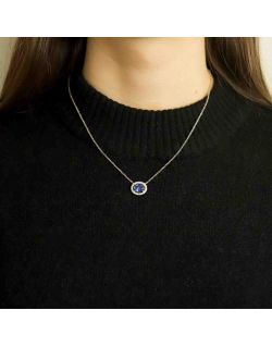 Collier AÉLYS en Argent 925/1000 et Oxydes Bleu et Blancs - AE-C6OZ0274