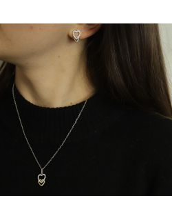 Collier Cœur AÉLYS en Argent 925/1000 Bicolore avec Oxydes - AE-C6OZ0276