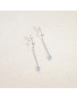 Boucles d'oreilles AÉLYS en Argent 925/1000 avec Oxyde Bleu - AE-B6OZ0383