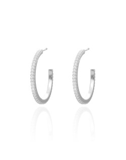 Boucles d'oreilles Demi-Créoles AÉLYS en Argent 925/1000 avec Oxydes - 20 mm - AE-B6OZ0386