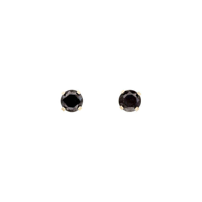 Boucles d'oreilles AÉLYS en Or 375/1000 avec Oxyde Noir - 5 mm - AE-B4OZ0119