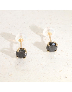 Boucles d'oreilles AÉLYS en Or 375/1000 avec Oxyde Noir - 5 mm - AE-B4OZ0119