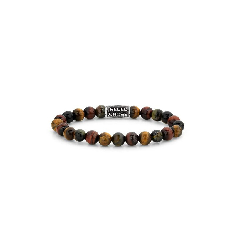 Bracelet REBEL AND ROSE Homme avec Œil de tigre - RR-80095-V