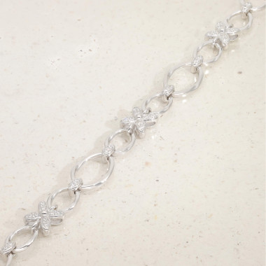 Bracelet Fleur AÉLYS en Argent 925/1000 avec Oxydes - AE-BR6OZ0183