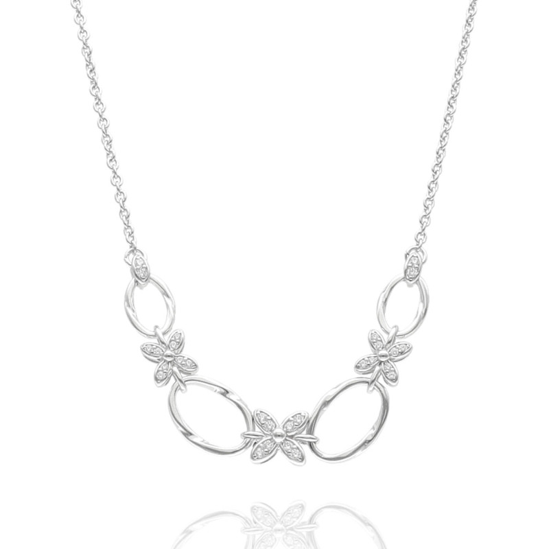 Collier Fleur AÉLYS en Argent 925/1000 avec Oxydes - AE-C6OZ0281