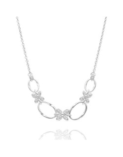 Collier Fleur AÉLYS en Argent 925/1000 avec Oxydes - AE-C6OZ0281