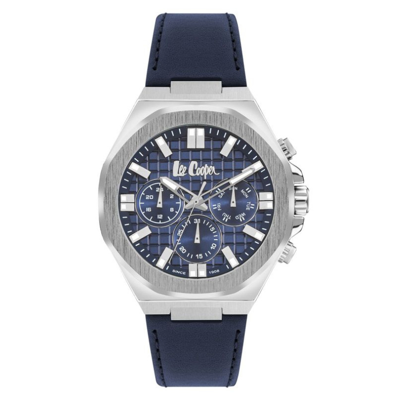 Montre TONY - LEE COOPER Homme Bracelet Cuir Bleu - LC07983.399