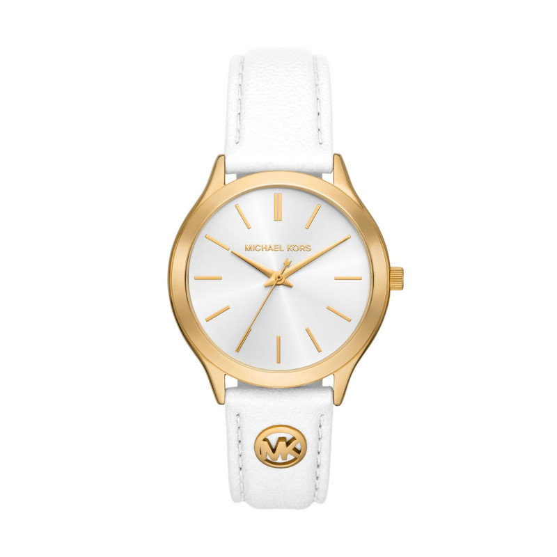 Montre SLIM RUNWAY - MICHAEL KORS Femme Bracelet Cuir Blanc - MK7466