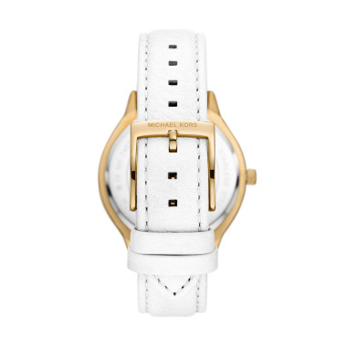 Montre SLIM RUNWAY - MICHAEL KORS Femme Bracelet Cuir Blanc - MK7466