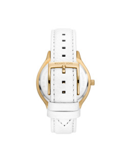 Montre SLIM RUNWAY - MICHAEL KORS Femme Bracelet Cuir Blanc - MK7466