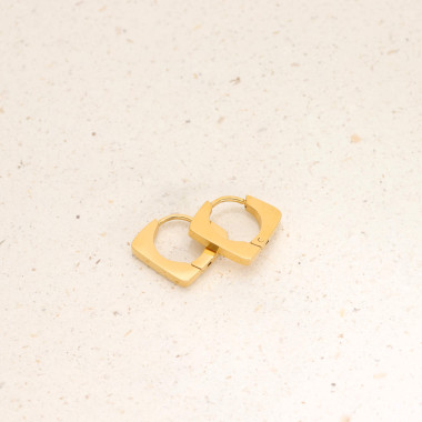 Boucles d'oreilles Créoles ETIKA en Acier Jaune - AE-B70130