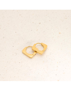 Boucles d'oreilles Créoles ETIKA en Acier Jaune - AE-B70130