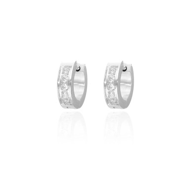 Boucles d'oreilles Créoles ETIKA en Acier avec Oxydes - 12 mm - AE-B7OZ0032