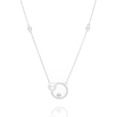 Collier LA PETITE PERLE en Argent 925/1000 avec Perle Blanche - AE-C6PL0026