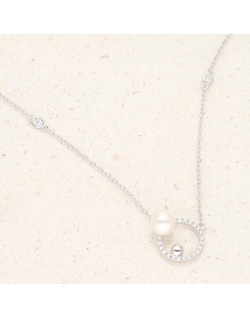 Collier LA PETITE PERLE en Argent 925/1000 avec Perle Blanche - AE-C6PL0026