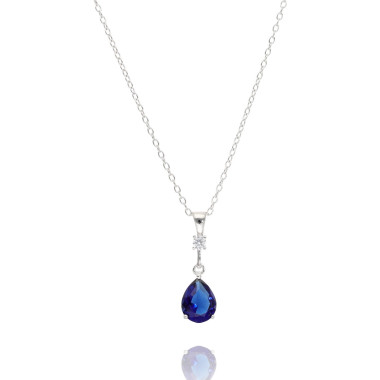 Collier AÉLYS en Argent 925/1000 avec Oxyde Bleu et Blanc - AE-C6OZ0284