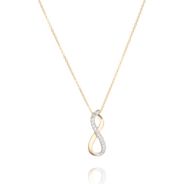 Collier Infini AÉLYS en Or 375/1000 Bicolore et Diamant 0,128 carat HSI2 - AE-C4DT0040