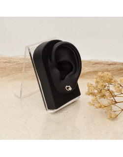 Boucles d'oreilles Double Cœurs AÉLYS en Or 375/1000 Bicolore - AE-B40218