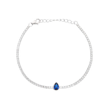 Bracelet AÉLYS en Argent 925/1000 avec Oxydes Bleu et Blancs - AE-BR6OZ0193