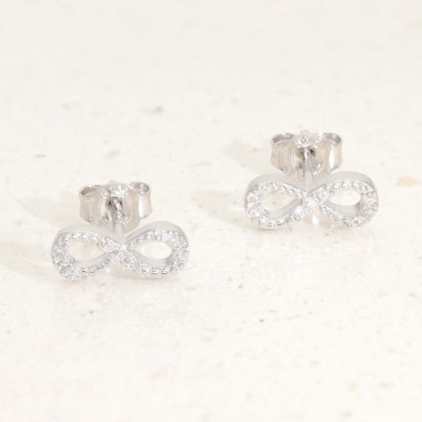 Boucles d'oreilles Infini AÉLYS en Argent 925/1000 avec Oxydes - AE-B6OZ0402