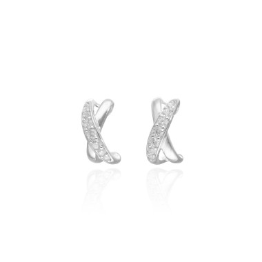 Boucles d'oreilles Demi-Créoles AÉLYS en Argent 925/1000 avec Oxydes - AE-B6OZ0406