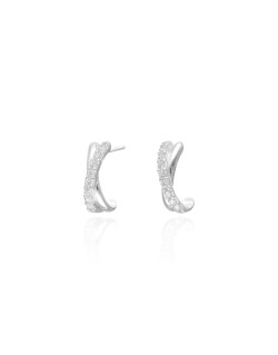 Boucles d'oreilles Demi-Créoles AÉLYS en Argent 925/1000 avec Oxydes - AE-B6OZ0407