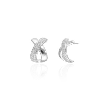 Boucles d'oreilles Demi-Créoles AÉLYS en Argent 925/1000 avec Oxydes - AE-B6OZ0408