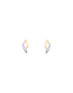 Boucles d'oreilles AÉLYS en Or 375/1000 Bicolore avec Diamant 0,01 carat HSI2 - AE-B4DT0051