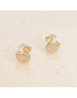 Boucles d'oreilles Cygne Enfant AÉLYS en Or 375/1000 et Oxydes - AE-B4OZ0133